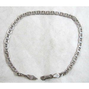Vintage Made in Italy 925 Silver Mariners Link Bracelet‎ Anklet 6in Lobster Claw
